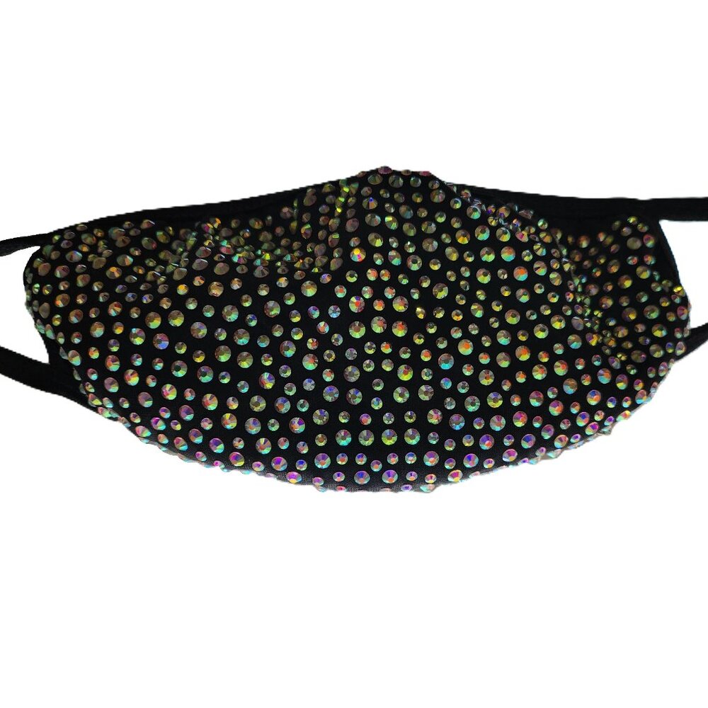 Rainbow Rhinestone Face Mask - Picture 4 of 5